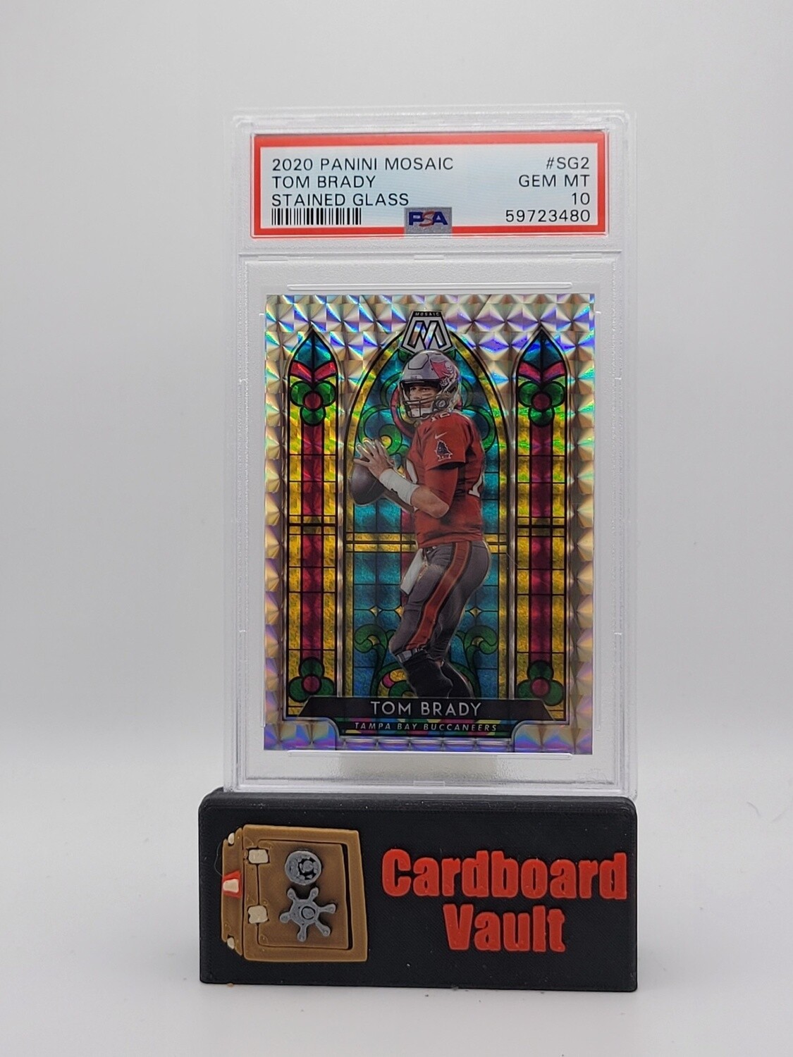 2020 Mosaic Tom Brady #SG2 Stained Glass PSA 10
