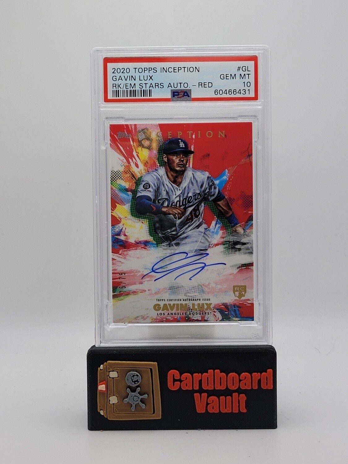 2020 Topps Inception Rookies and Emerging Stars Autograph Gavin Lux #RESA-GL Red 75/75 PSA 10