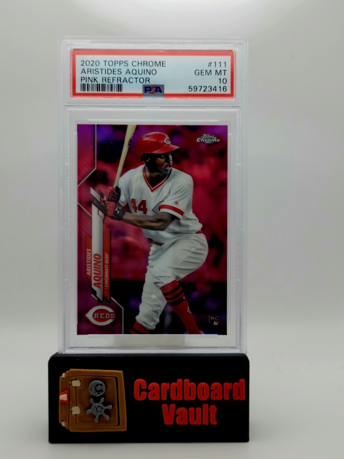 2020 Topps Chrome Aristides Aquino Pink Refractor  No. 111 PSA 10 59723416