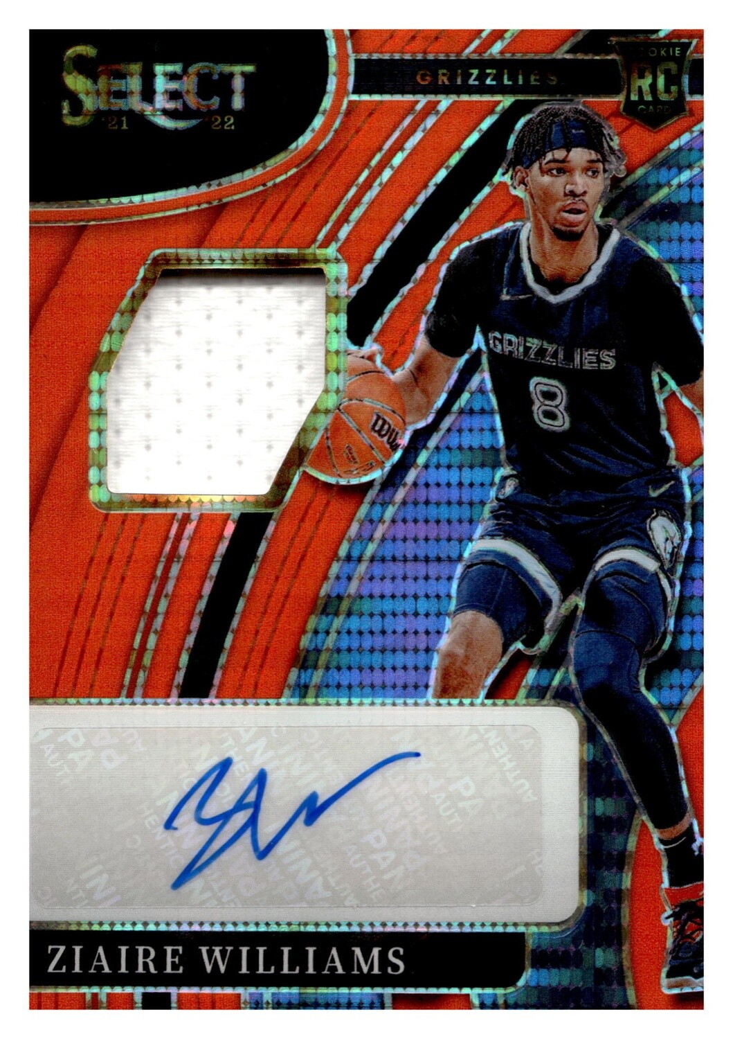 2021-22 Select Ziaire Williams RPA #RJ-ZWL Neon Orange 16/30