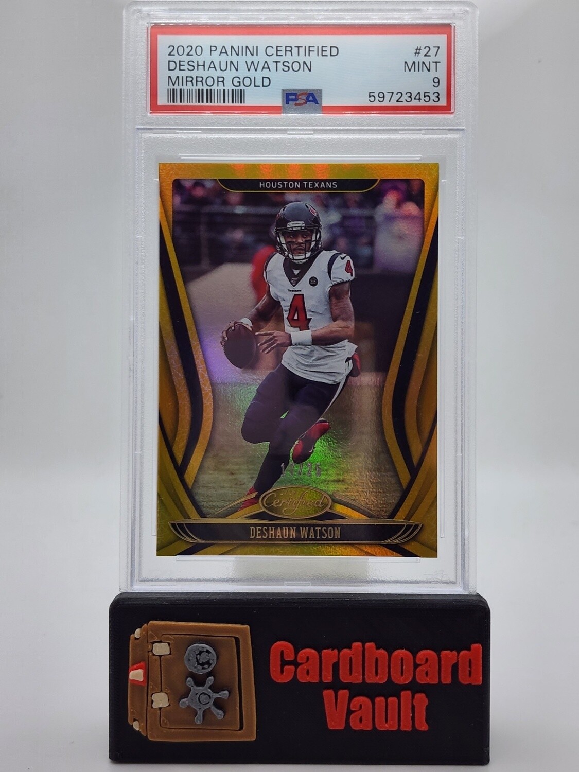 2020 Certified DeShaun Watson #27 Mirror Gold 17/25 PSA 9