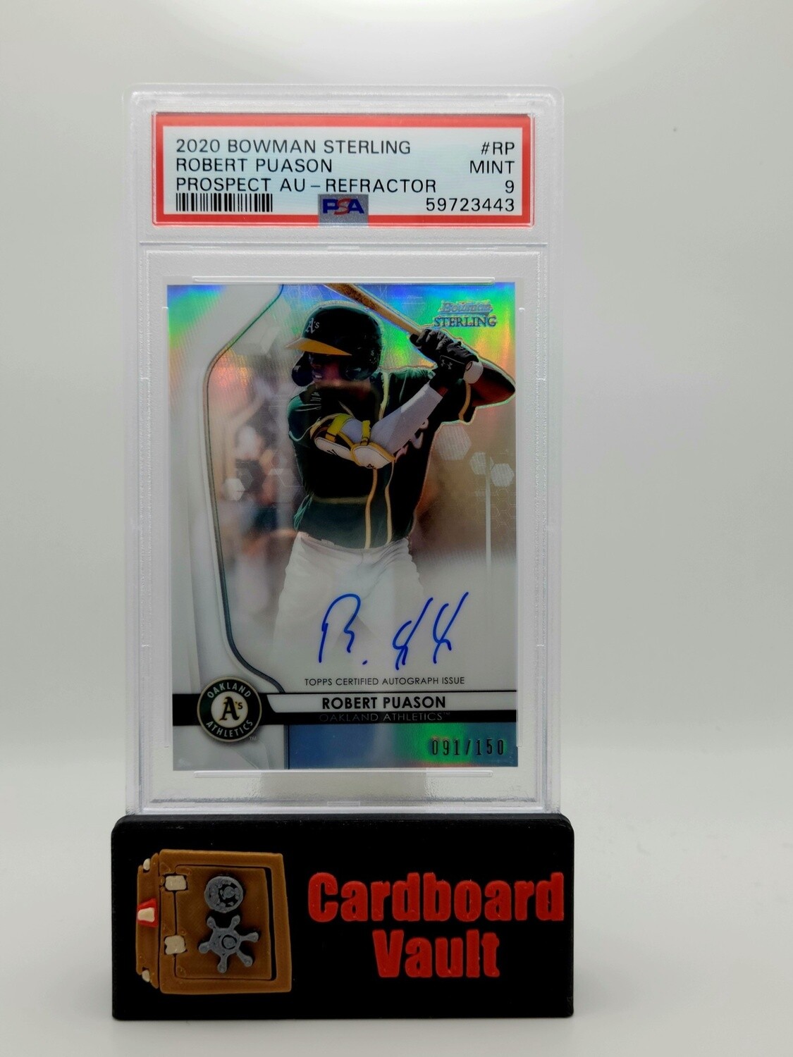 2020 Bowman Sterling Robert Puason Prospect Autograph Refractor  #BSPA-RP 091/150 PSA 9