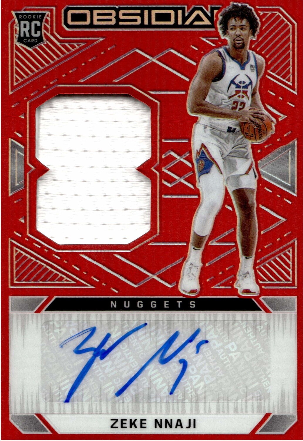 2020-21 Obsidian Tmall Zeke Nnaji RPA #239 Red Flood