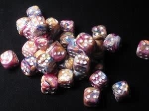 Chessex Festive Carousel/White 12Mm D6 Dice