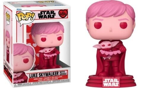 Star Wars Luke Skywalker w/Grogu (Valentine) Funko Pop
