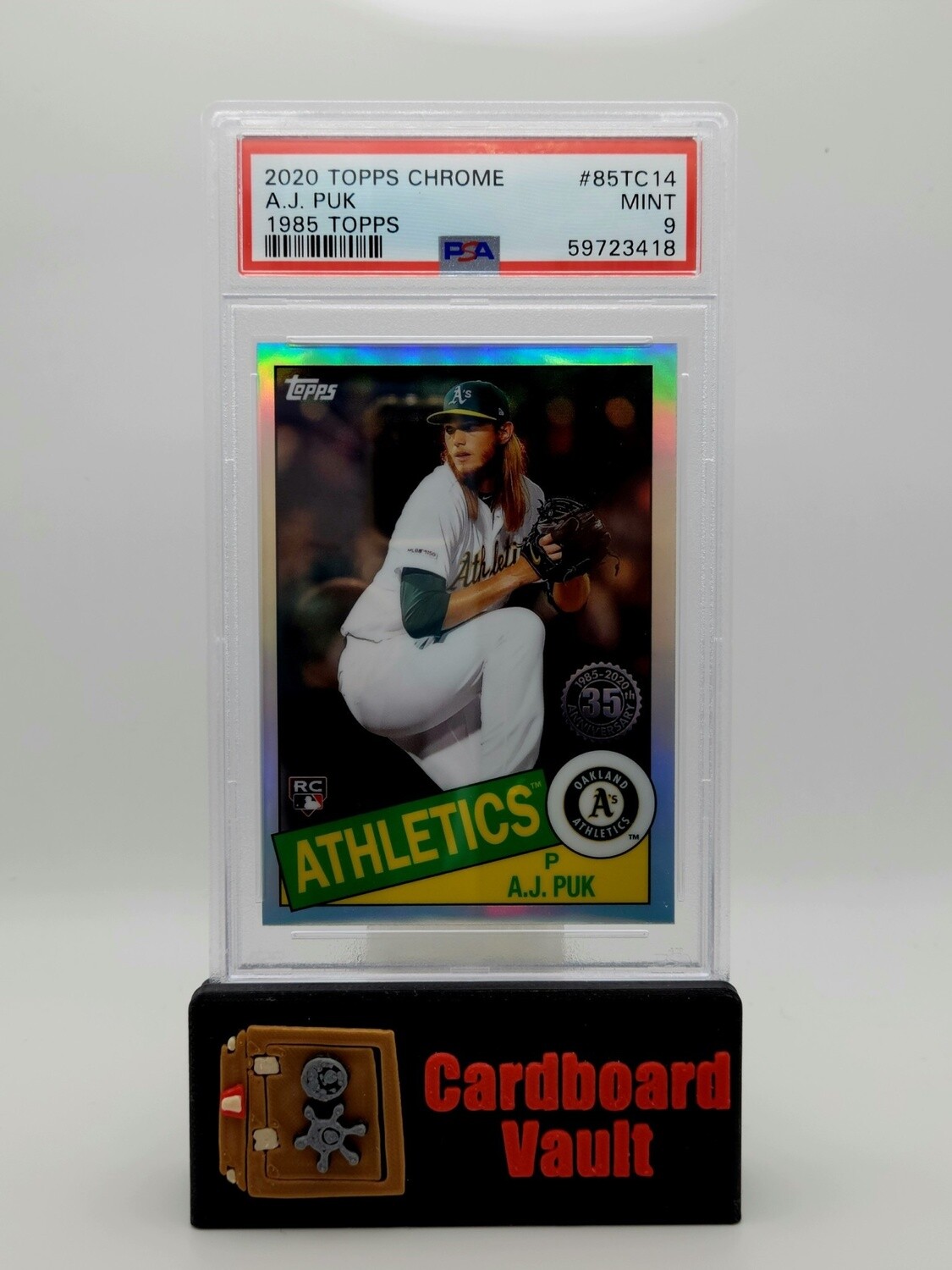 2020 Topps Chrome A.J. Puk  1985 Topps #85TC-14 PSA 9