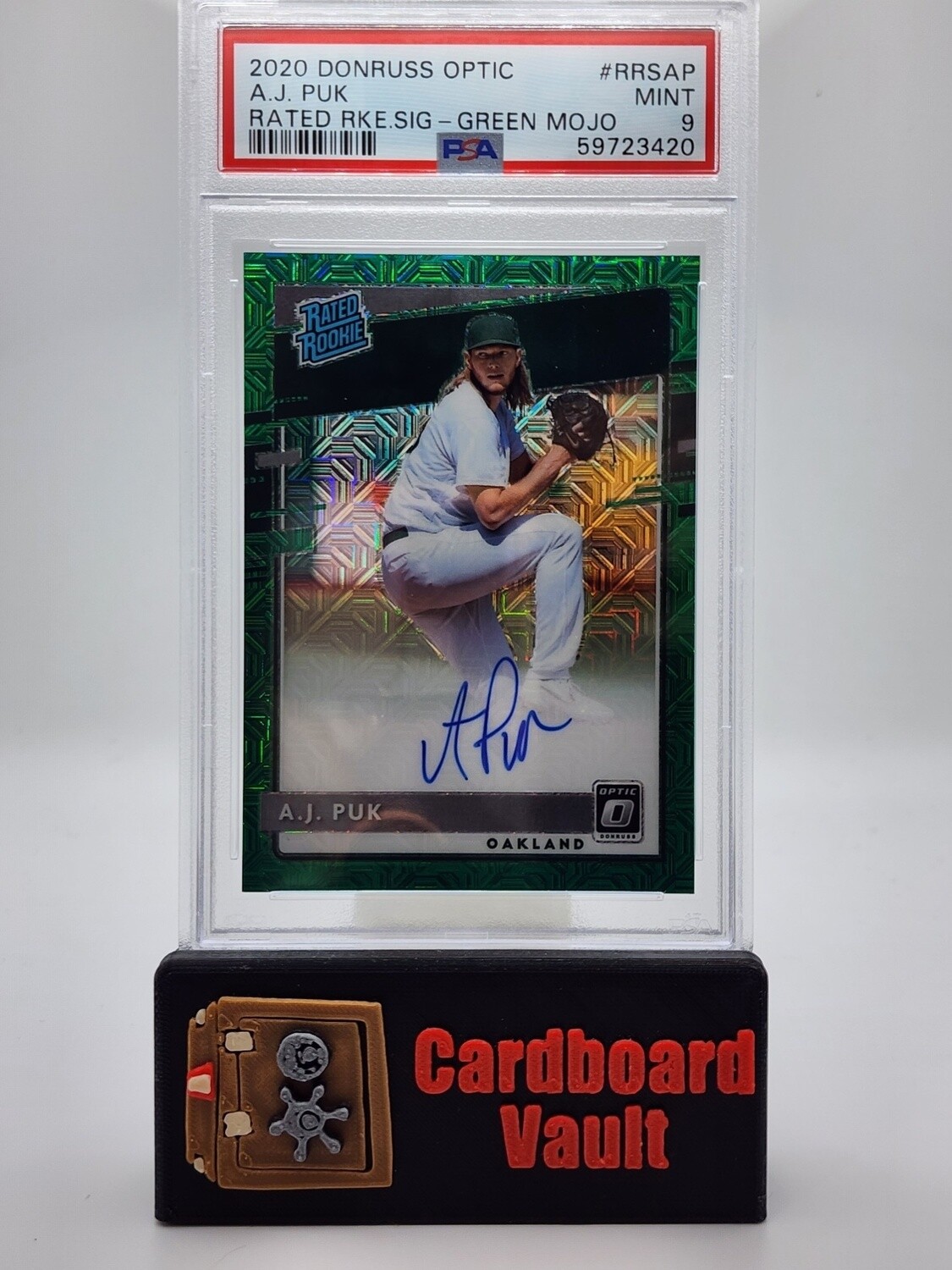 2020 Optic AJ Puk Green Mojo Rated Rookie Signatures 39/99 No. RRA-AP PSA 9 59723420