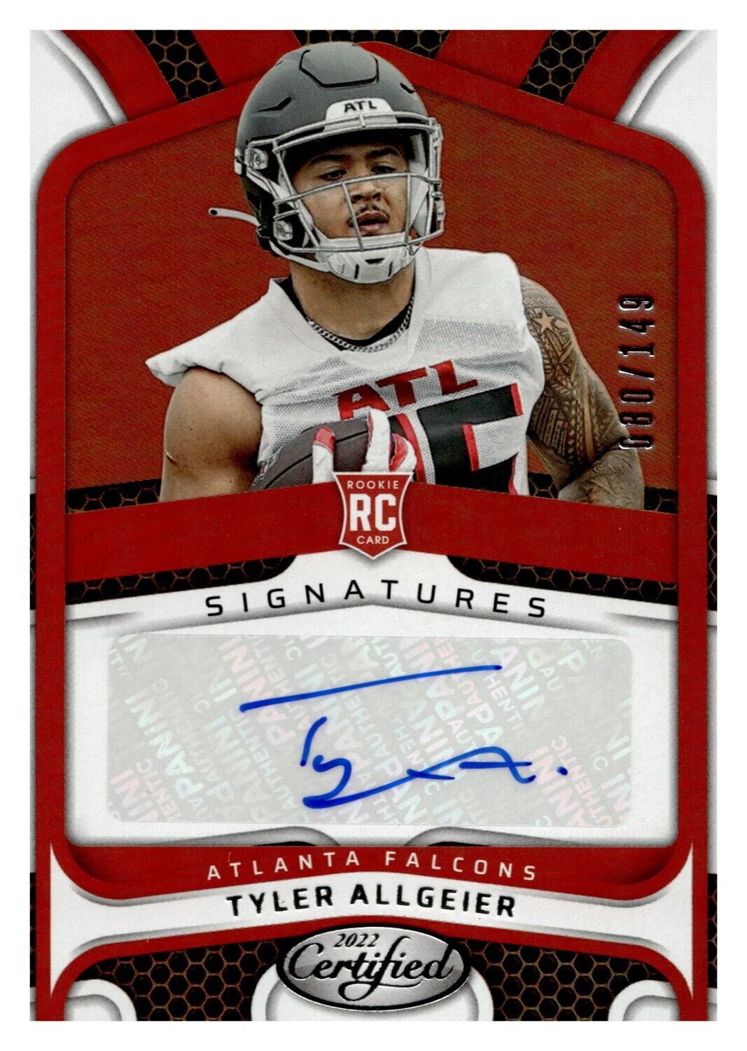 2022 Certified Rookie Signatures Tyler Allgeier #RS-TA 080/149