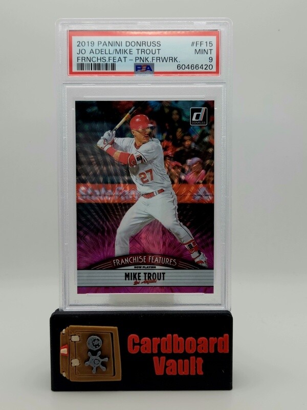 2019 Donruss Jo Adell Franchise Features Mike Trout Pink Fireworks  #FF15  PSA 9