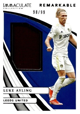 2021 Immaculate Remarkable Luke Ayling Patch #RM-LA 98/99