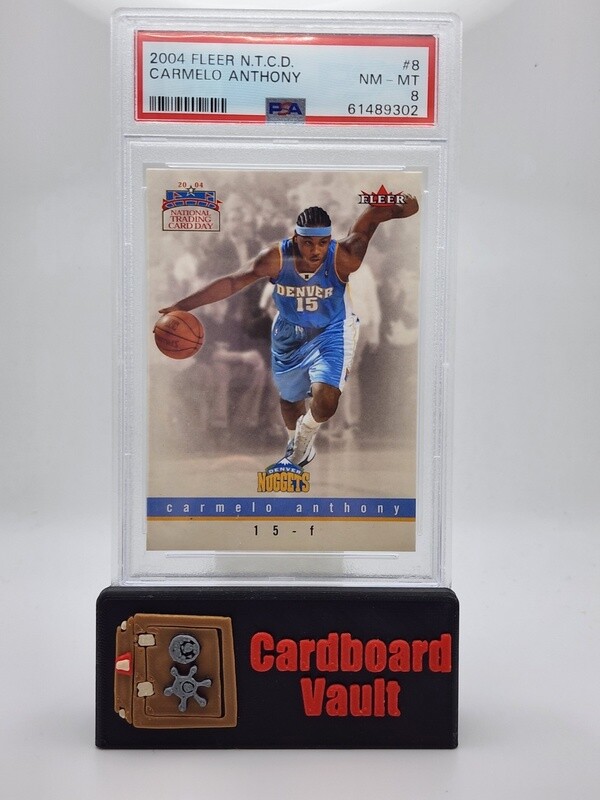2004 Fleer National Trading Card Day Carmelo Anthony No. 8 PSA 8 61489302