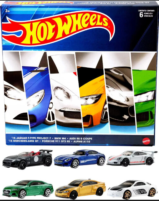 Hot Wheels 2023 Euro Exotics  Vehicle Multi-Pack Case of 6 Cars