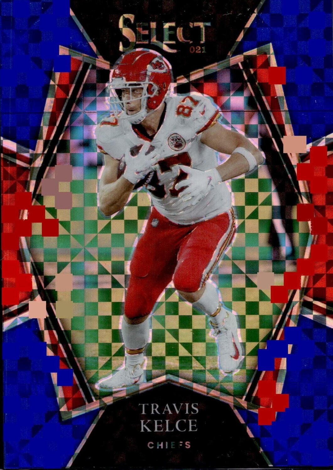2021 Select Travis Kelce #118 Checker Prizm 016/149