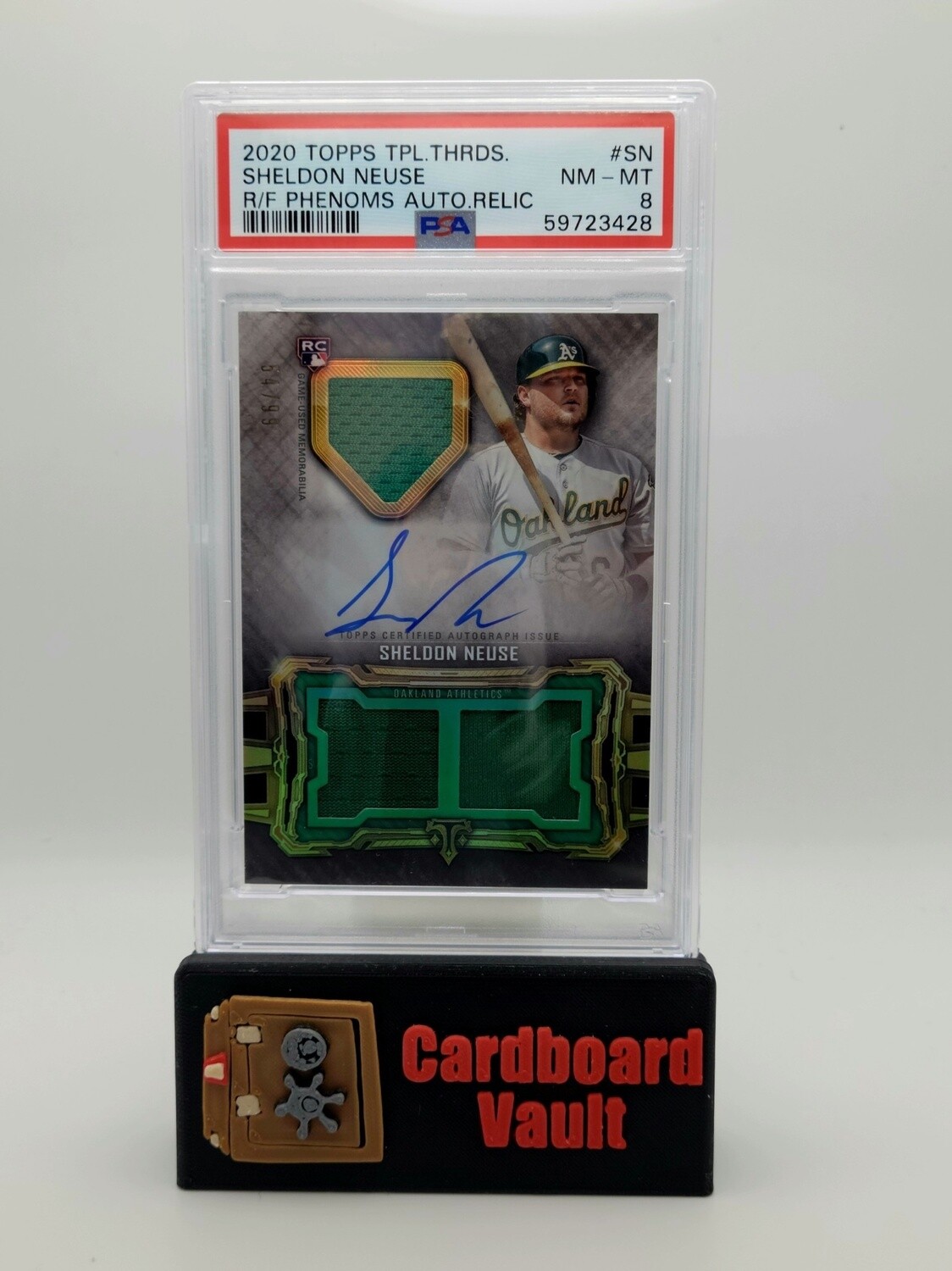 2020 Topps Triple Threads Sheldon Neuse Phenoms Auto Relic #REPAR-SN 54/99  PSA 8