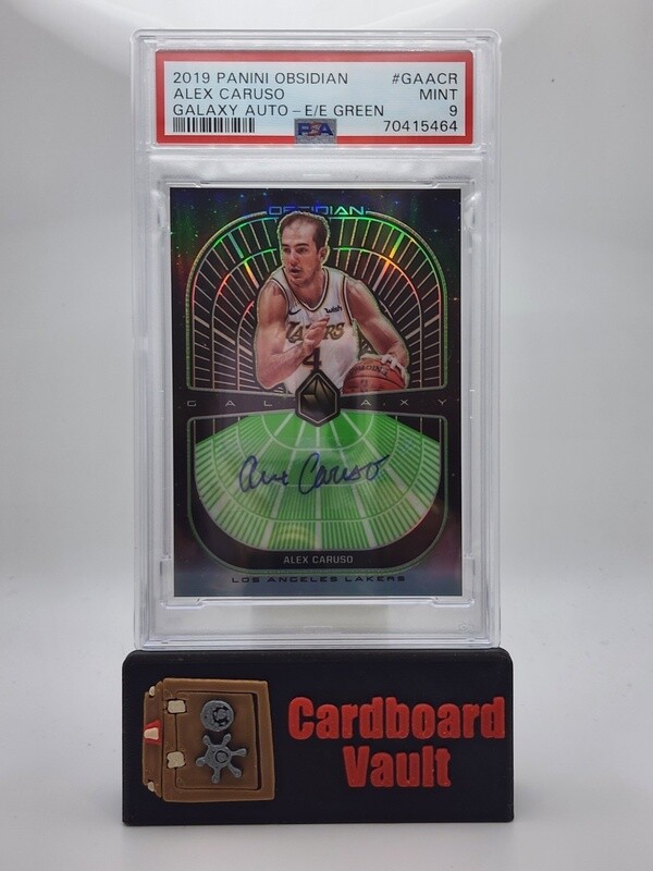 2019 Obsidian Alex Caruso Galaxy Autograph #GA-ACR 08/25 Electric Etch Green PSA 9