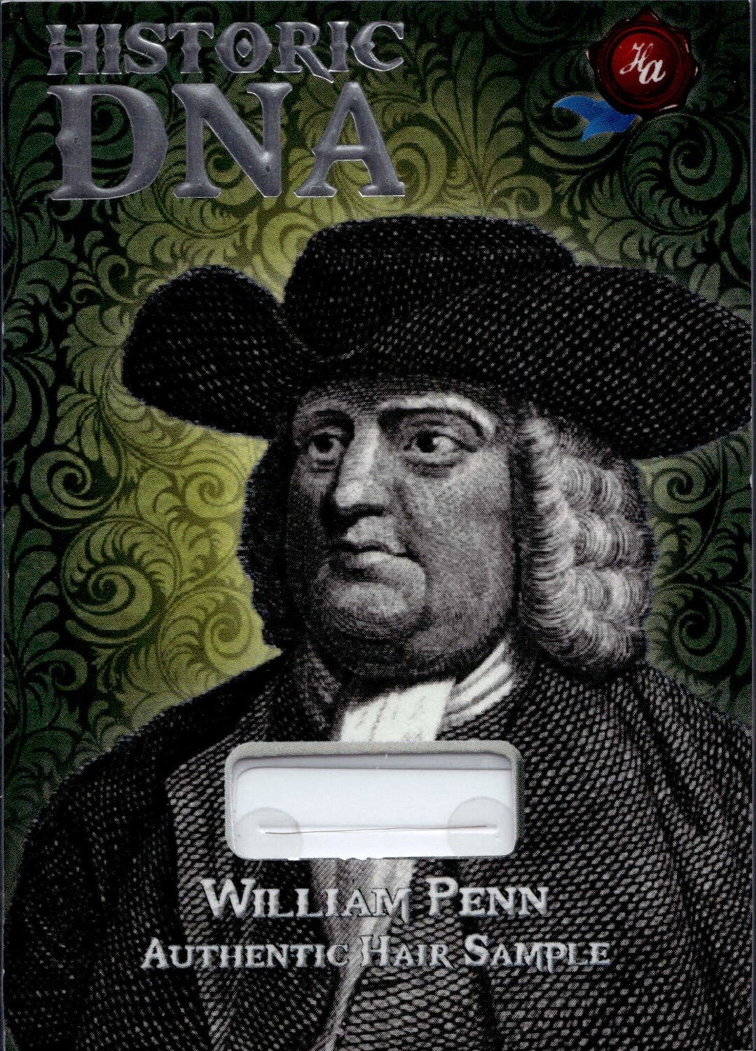 Historic Autographs Historic DNA William Penn Authentic Hair Sample 38/96