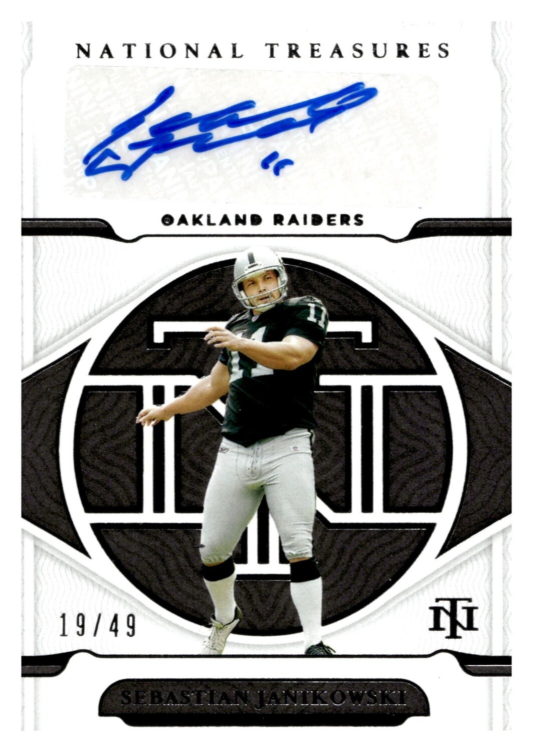 2021 National Treasures Sebastian Janikowski  Autograph #S-SJ 19/49
