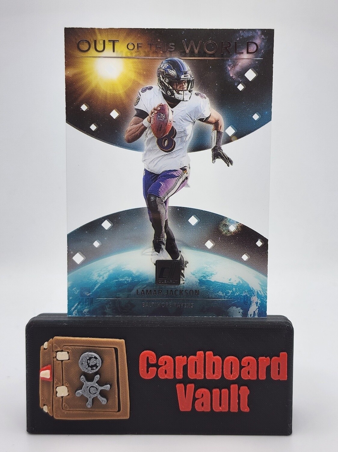 2021 Donruss Clearly Out Of This World Lamar Jackson No. OW-LJ Holo