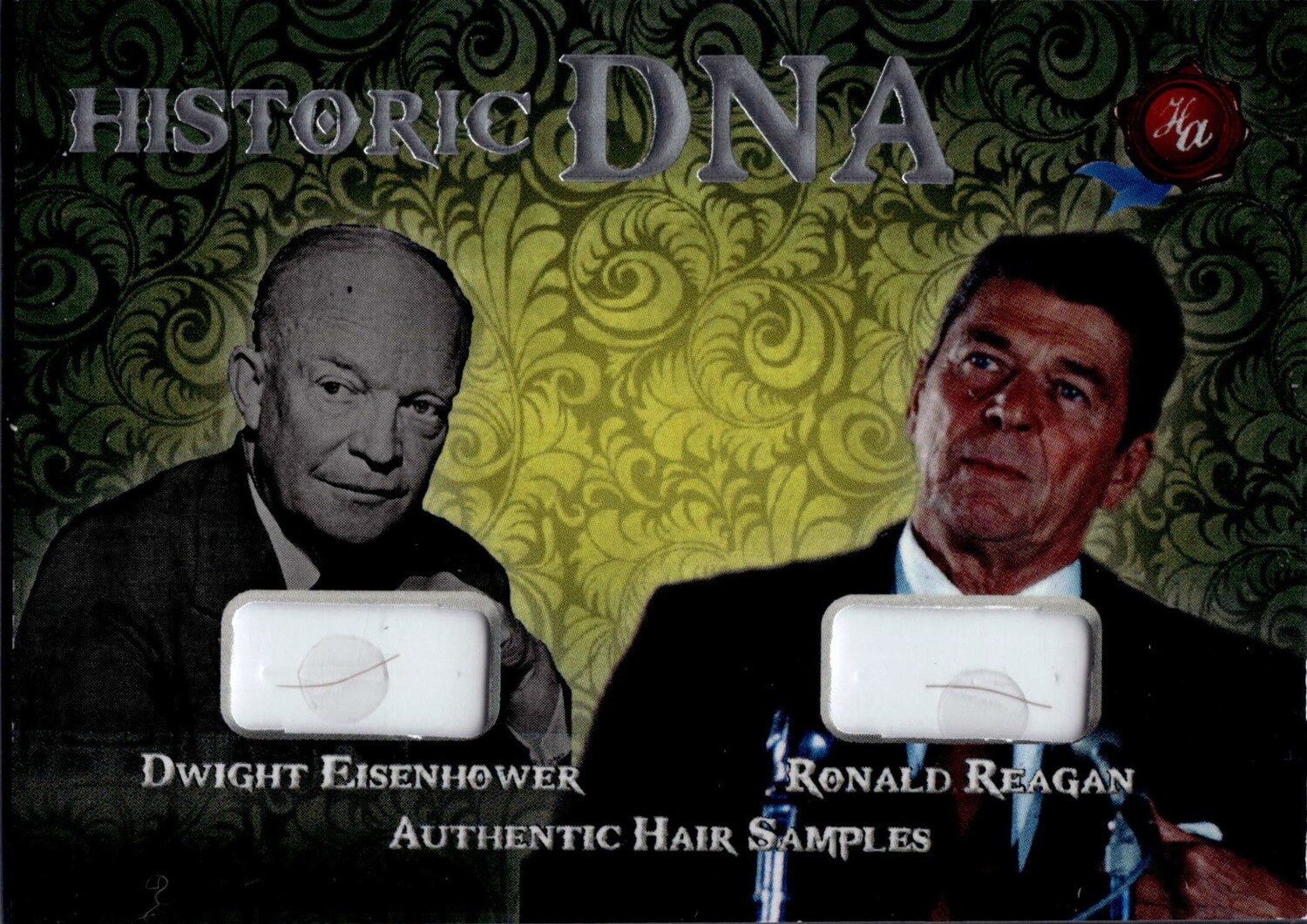 Historic Autographs Historic DNA Dwight Eisenhower and Ronald Reagan Authentic Hair Sample 102/220