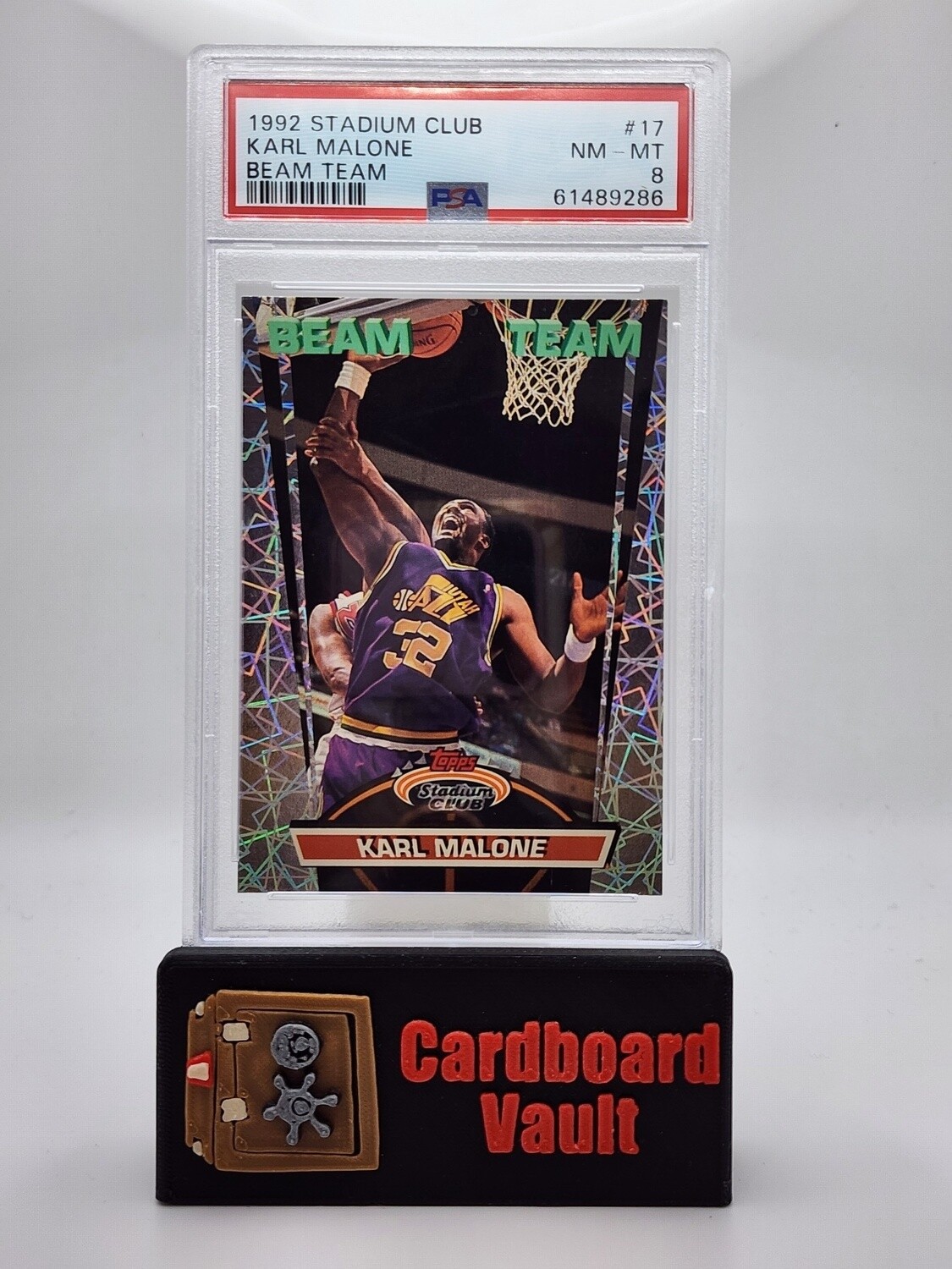 1992 Stadium Club Beam Team Karl Malone #17 PSA 8