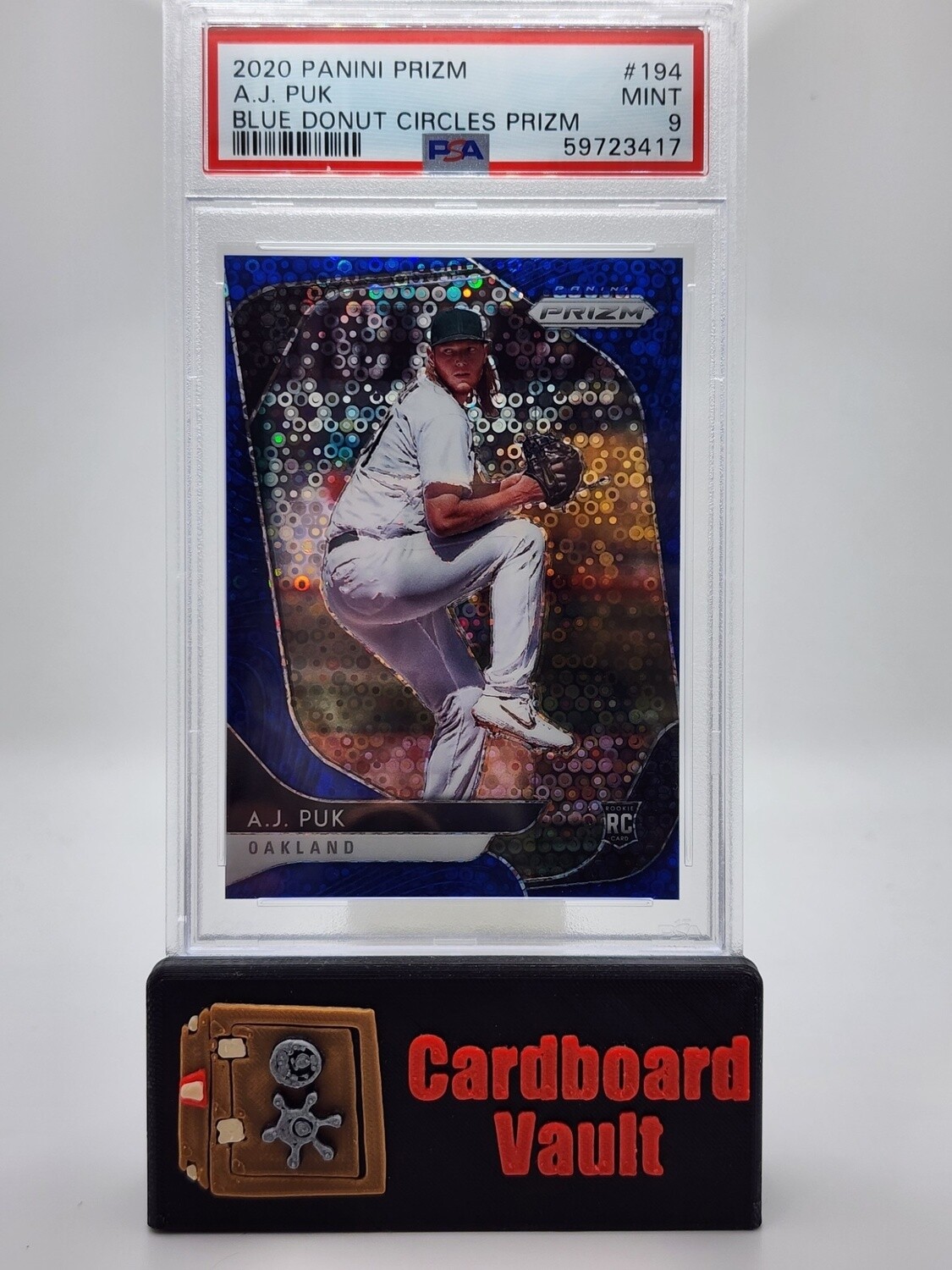 2020 Prizm AJ Puk #194 Blue Donut Circles Prizm 190/199 PSA 9