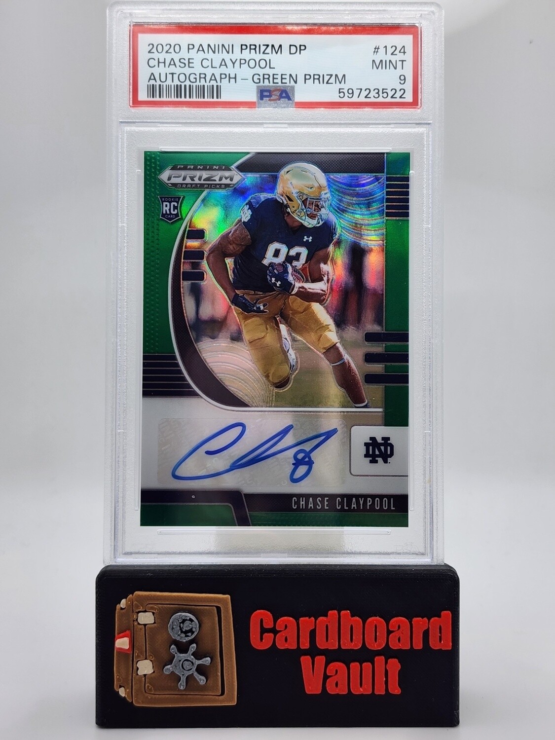 2020 Prizm Draft Picks Chase Claypool Autograph No. 124 Green Prizm PSA 9 59723522