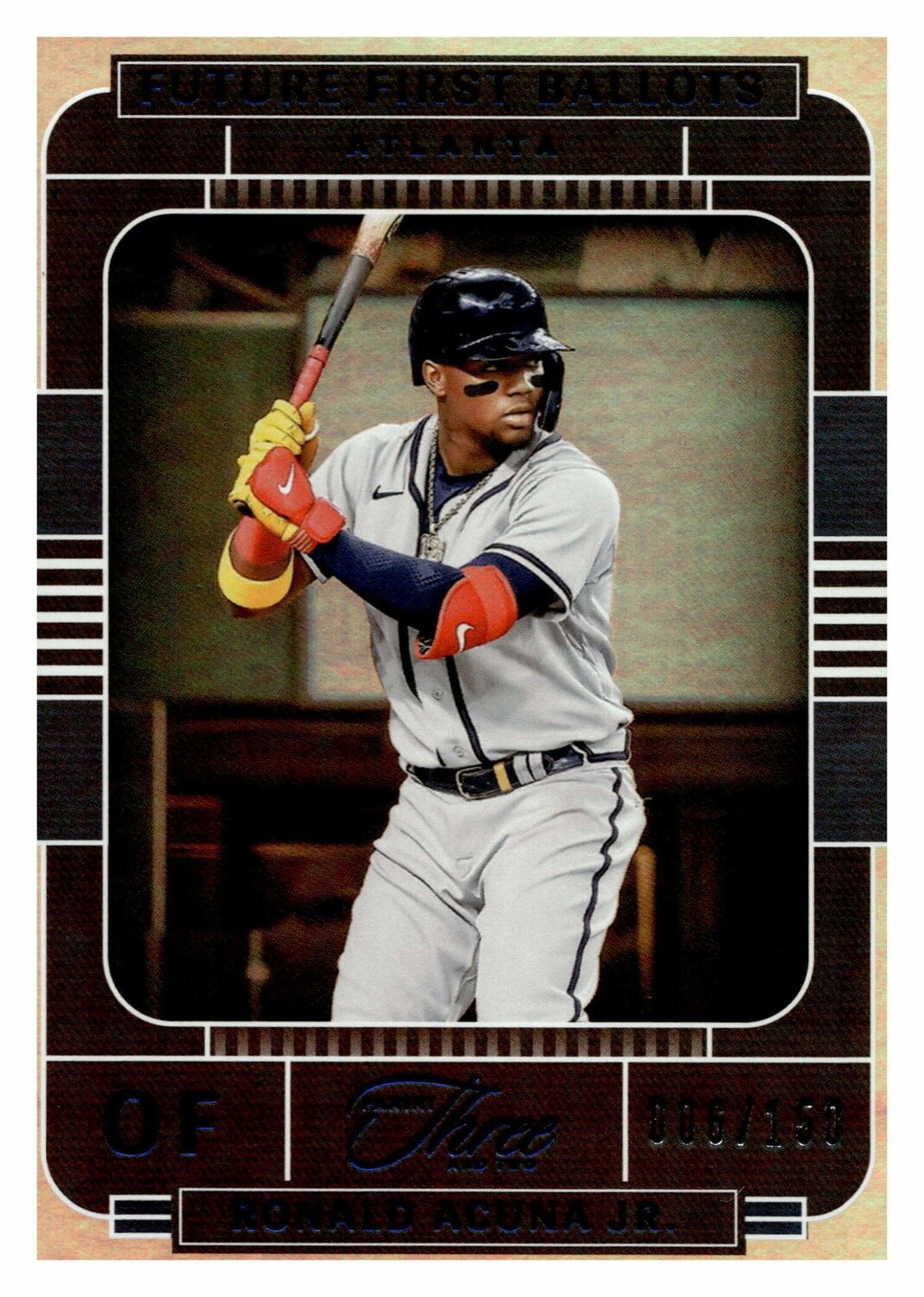 2022 Panini Three and Two Future First Ballots Ronald Acuna Jr #FFB-10 Blue 006/150