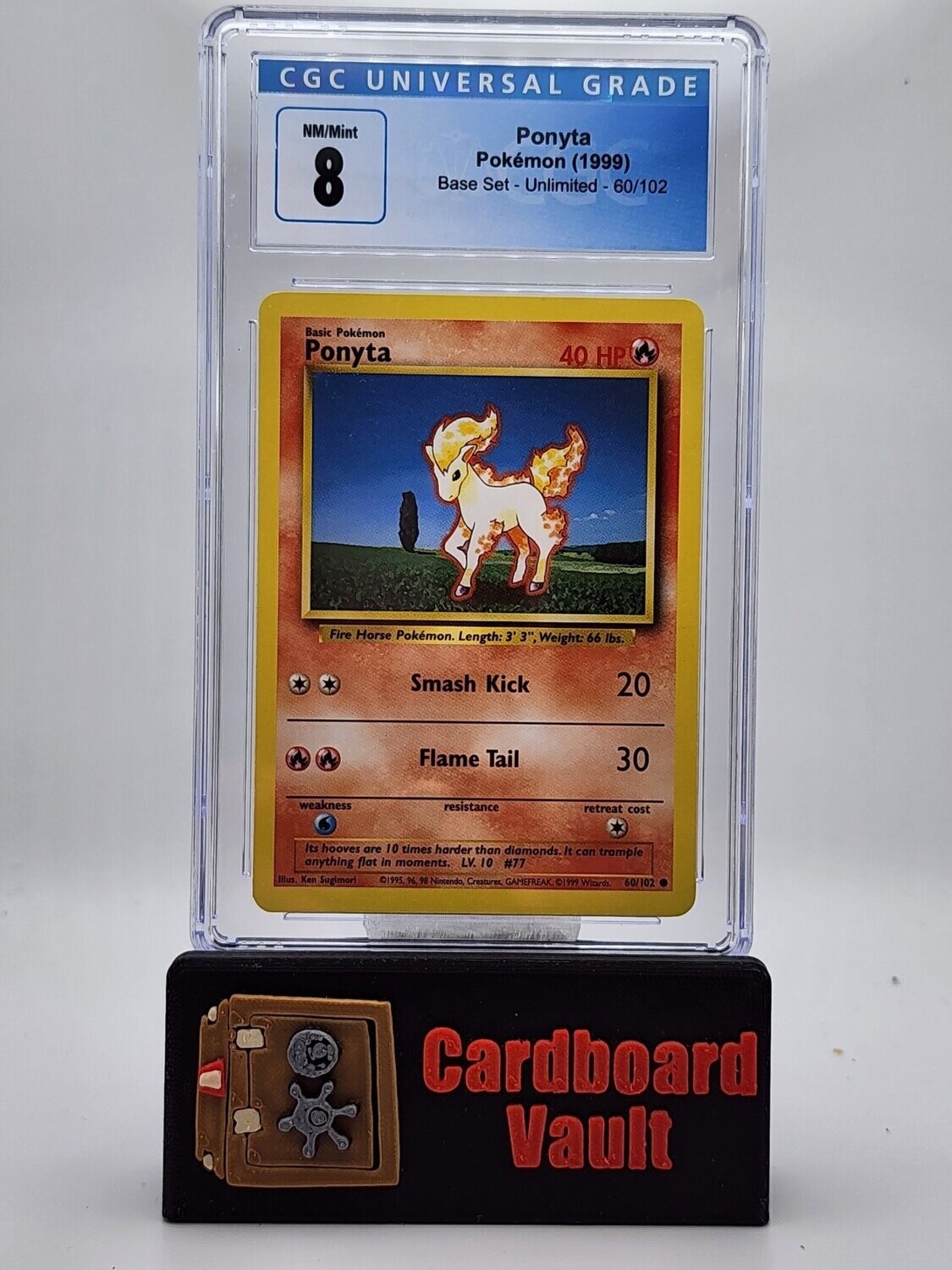 1999 Pokémon Ponyta Unlimited Base Set 60/102 CGC 8 4128272148