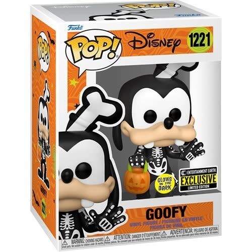 Disney Skeleton Goofy Glow-in-the-Dark Pop! 1221 Entertainment Earth Exclusive