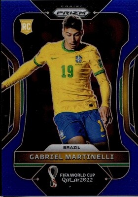 2022 Prizm Fifa World Cup Qutar New Era Gabriel Martinelli #29 Blue Prizm 077/299
