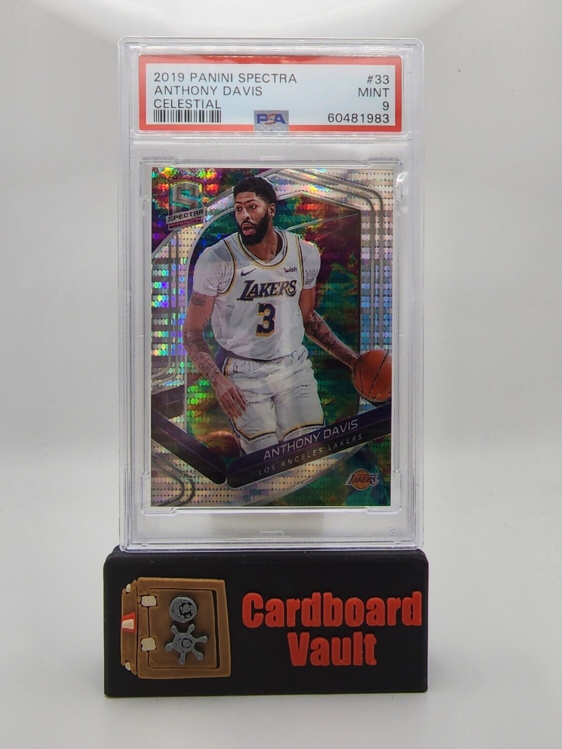 2019 Spectra Anthony Davis #33 Celestial Prizm 28/99 PSA 9