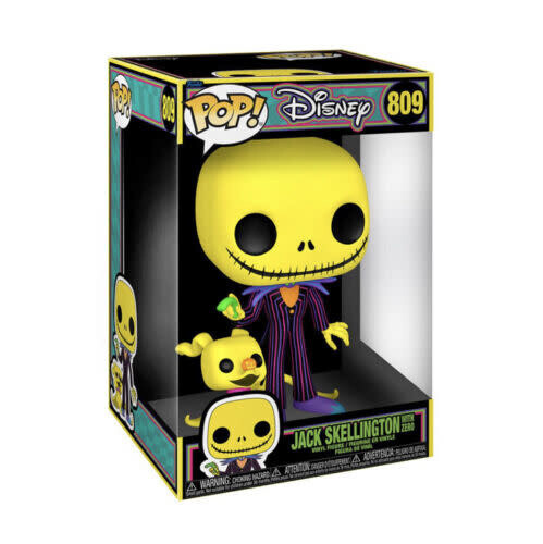 The Nightmare Before Christmas Jack with Zero Blacklight 10-Inch Pop! Vinyl Figure