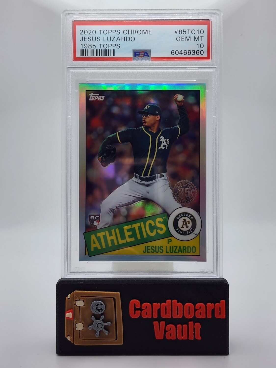 2020 Topps Chrome Jesus Luzardo #85TC10 1985 Topps PSA 10