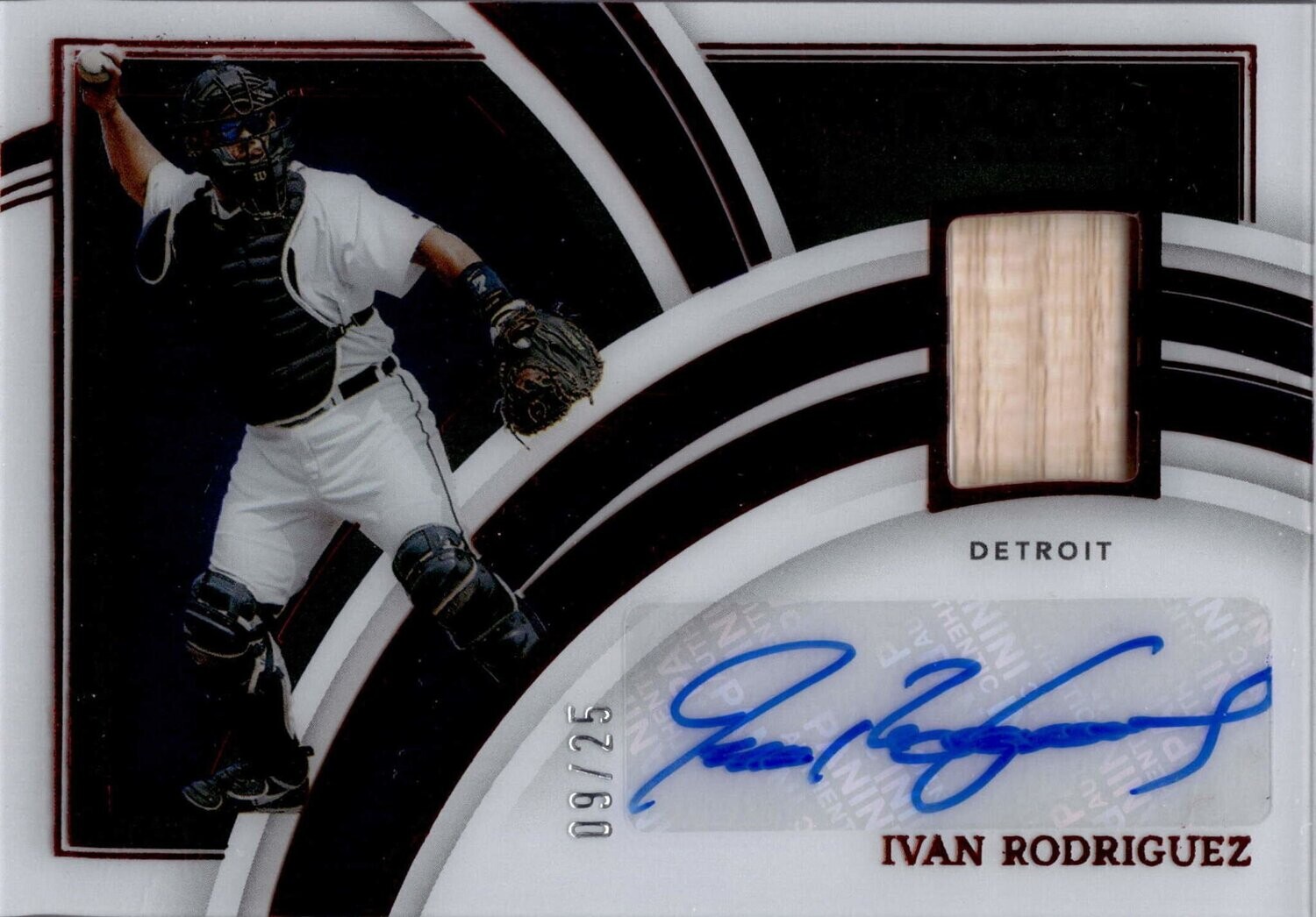 2022 Immaculate Ivan Rodriguez Bat Relic Autograph #CIMS-IR Red 09/25