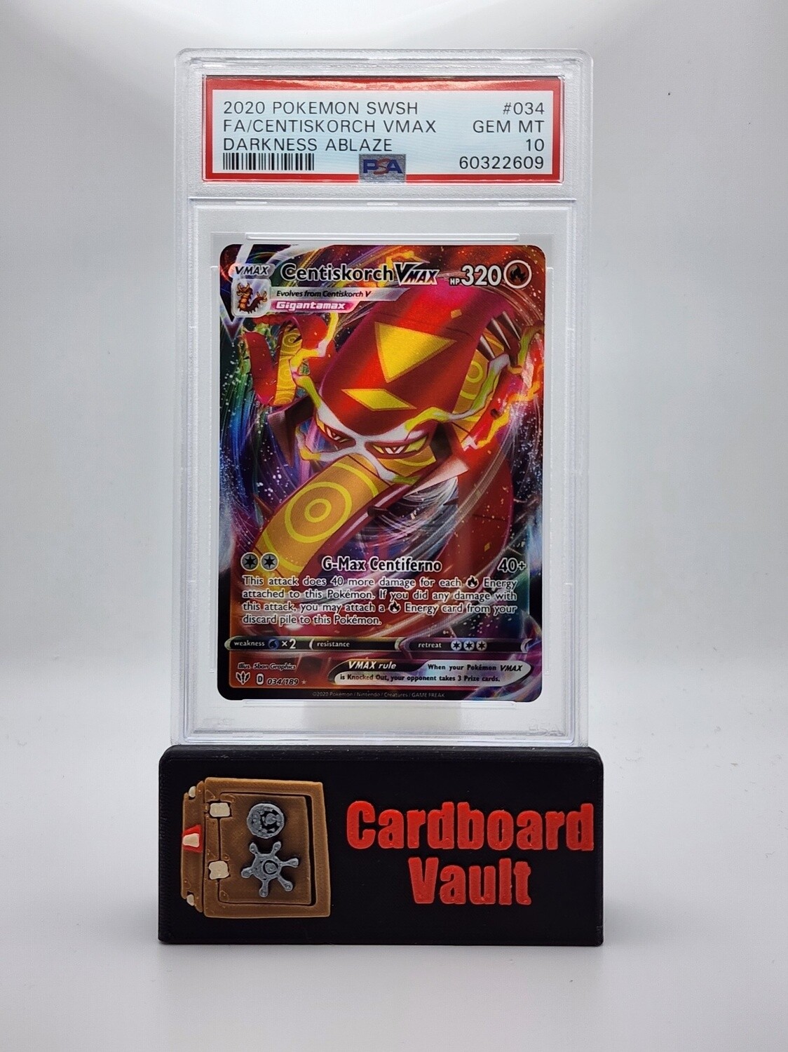 2020 Pokémon Centiskorch Vmax Full Art #034 PSA 10