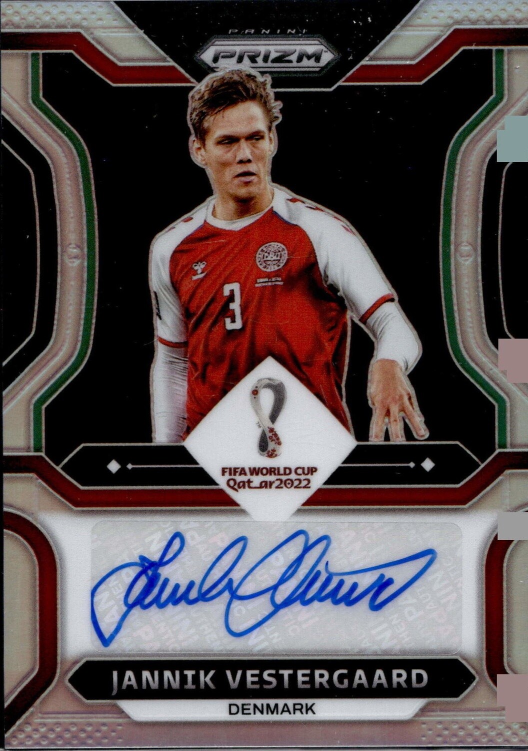 2022 Prizm Fifa World Cup Qutar Jannik Vestergaard #S-JVE Autograph Prizm 18/25