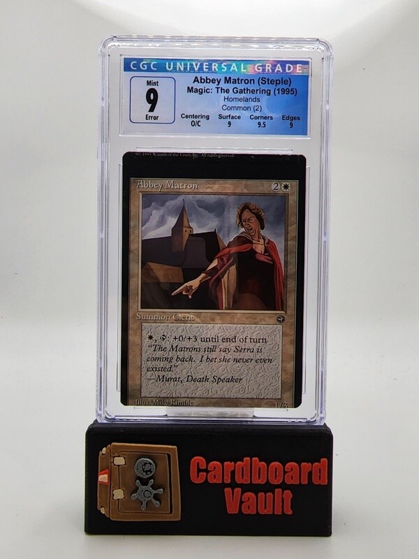 1995 Magic The Gathering Abbey Matron (Steple) Miscut CGC 9