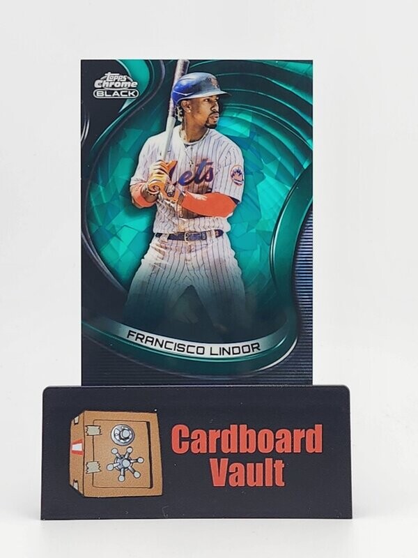 2022 Topps Chrome Black Francisco Lindor #77 Green Atomic Refractor 63/99