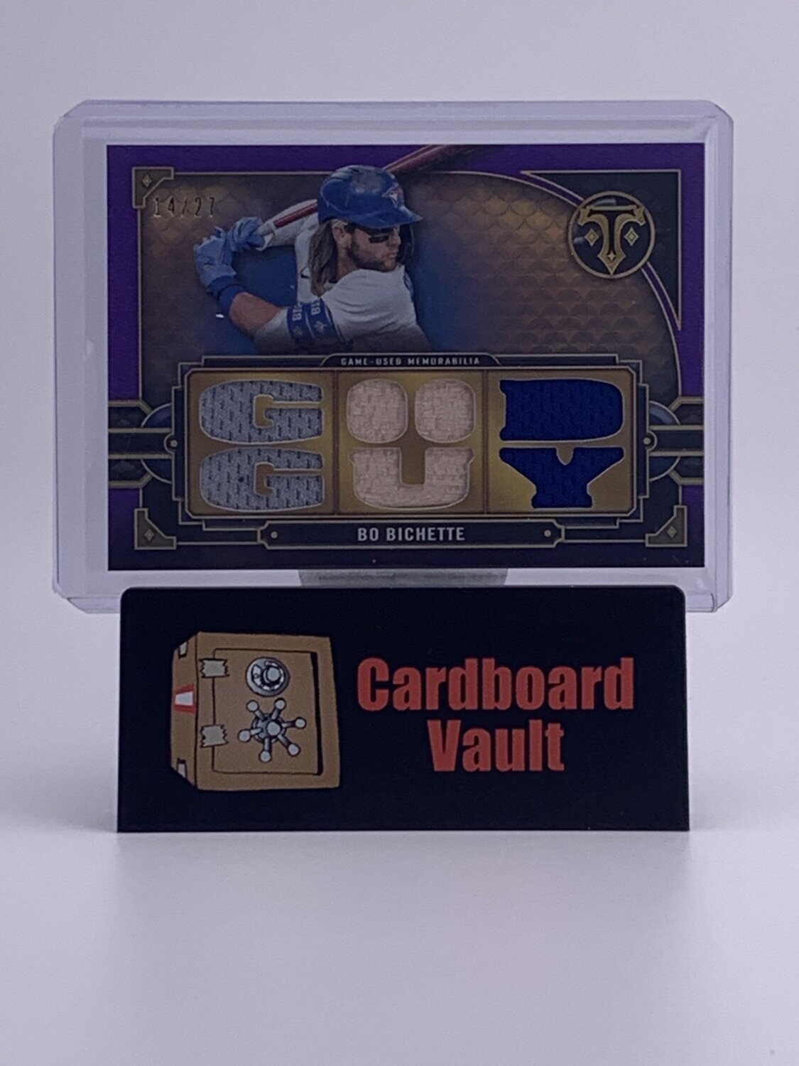 2022 Topps Triple Threads Bo Bichette Good Guy Relic #TTR-BB2 Purple 14/27