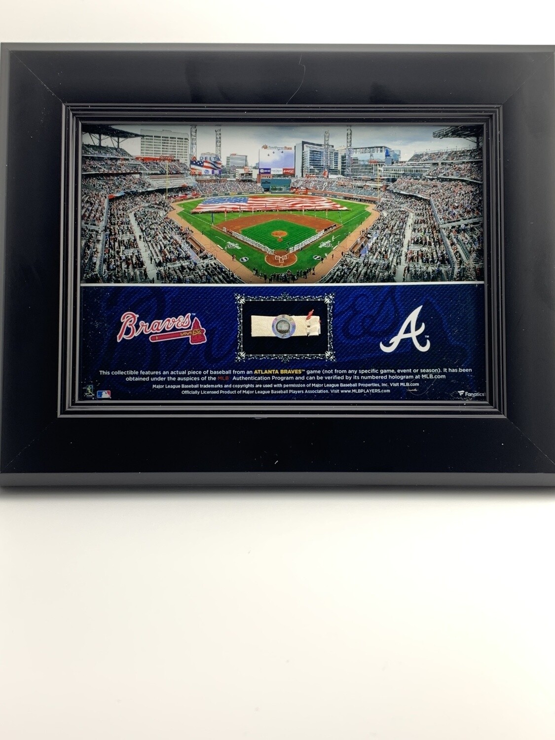 Fanatics Atlanta Braves Framed Stadium Art With Piece of Game Used Baseball
