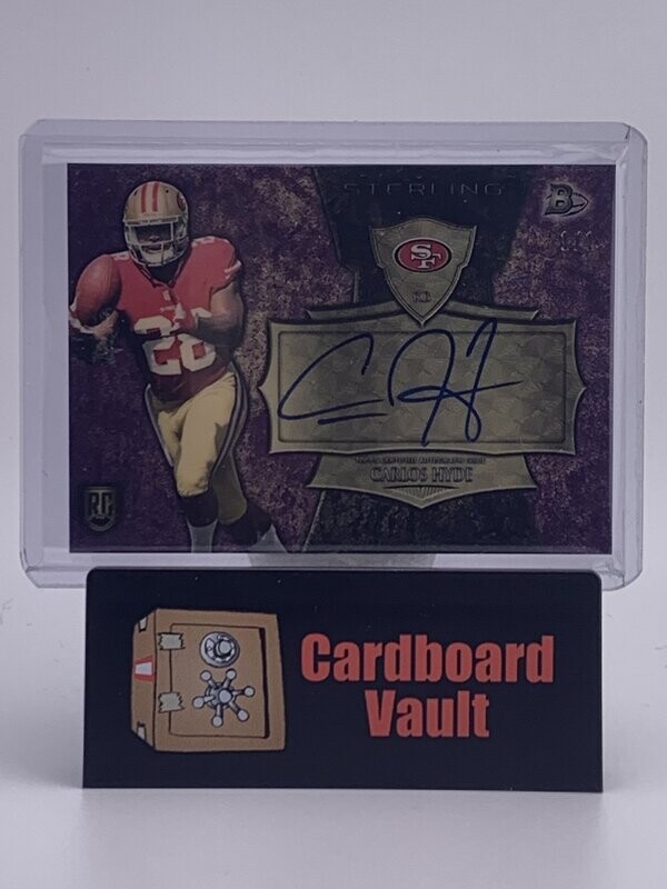 2014 Bowman Sterling Carlos Hyde Autograph Purple Wave 1/1 No. APW-CH