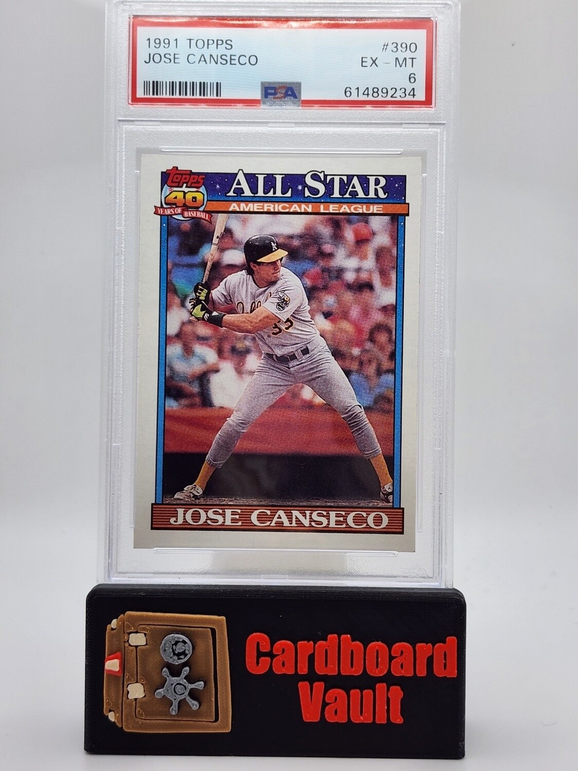 1991 Topps Jose Canseco #390 PSA 6
