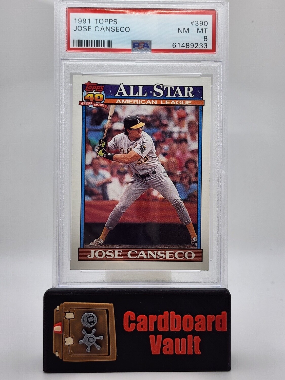 1991 Topps Jose Canseco #390 PSA 8