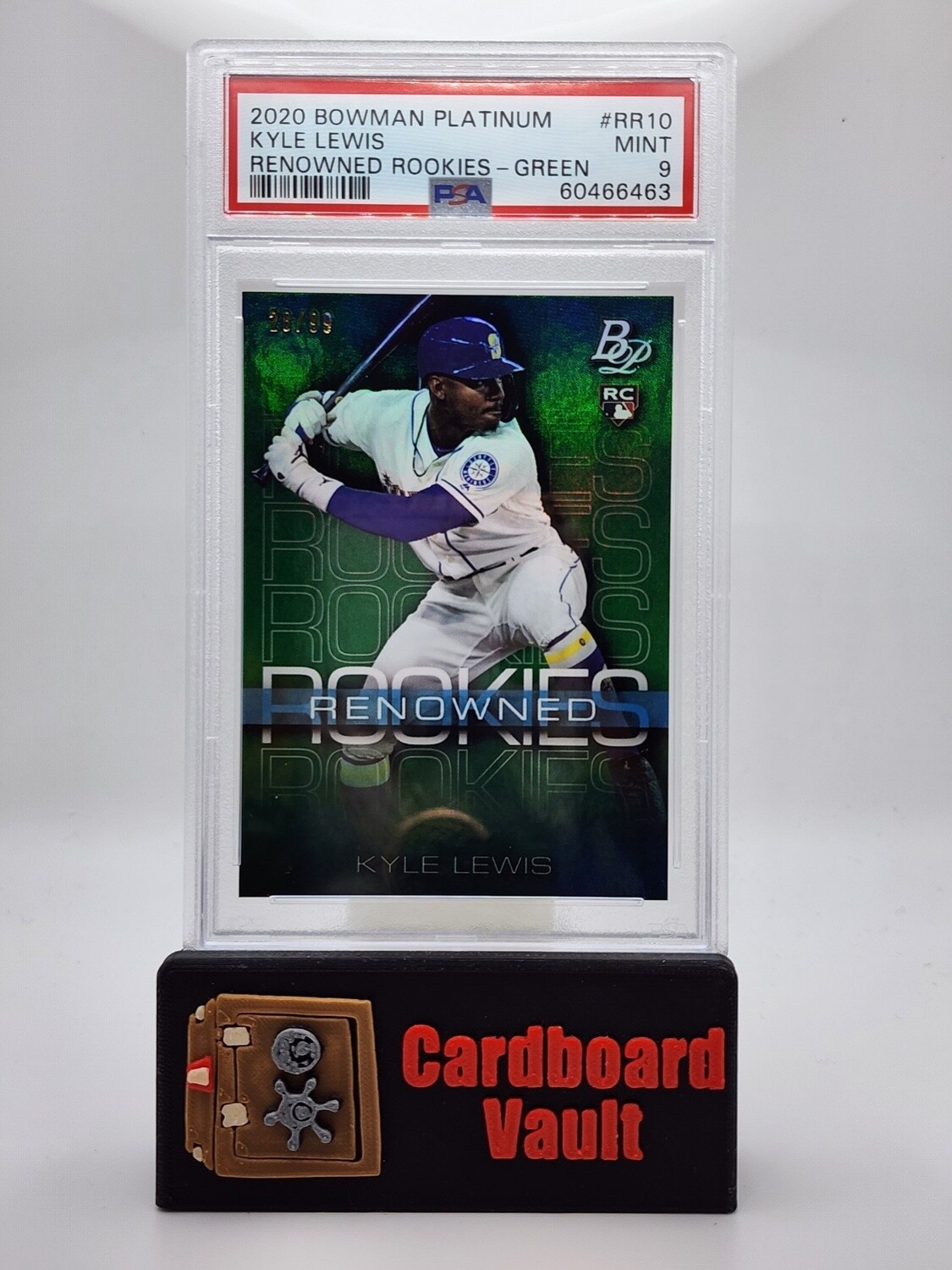 2020 Bowman Platinum Renowned Rookies Kyle Lewis #RR-10 Green PSA 9 28/99