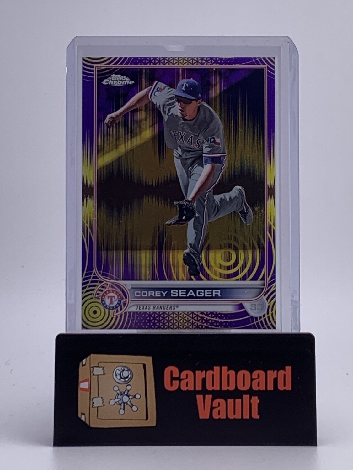 2022 Topps Chrome Sonic Corey Seager #101 Purple/Yellow Pulse 292/299