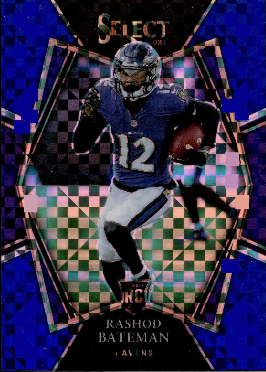 2021 Select Rashod Bateman #155 Blue Checker Prizm 002/149