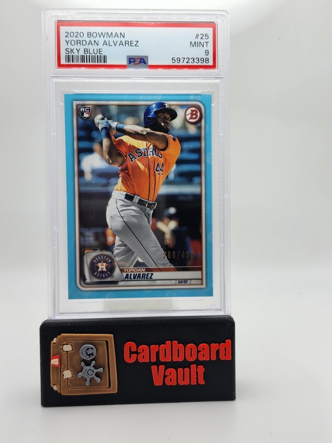 2020 Bowman Yordan Alvarez #25 Sky Blue 200/499 PSA 9