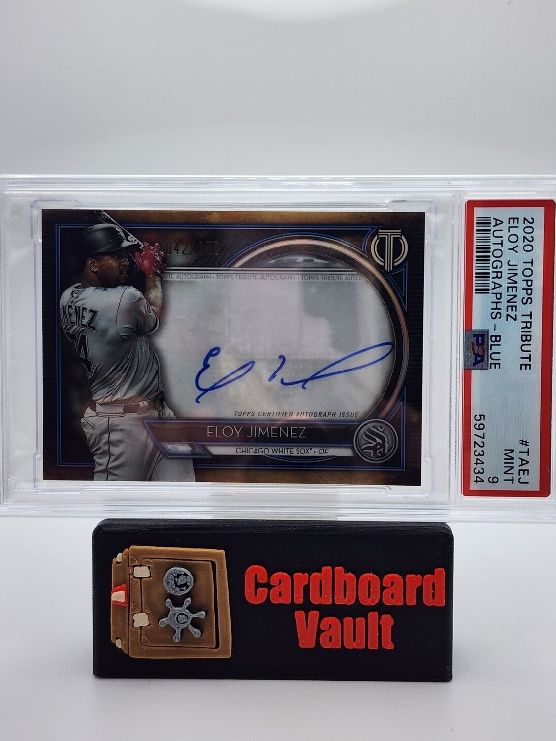 2020 Topps Tribute Autographs Eloy Jimenez #TA-EJ Blue 042/150 PSA 9