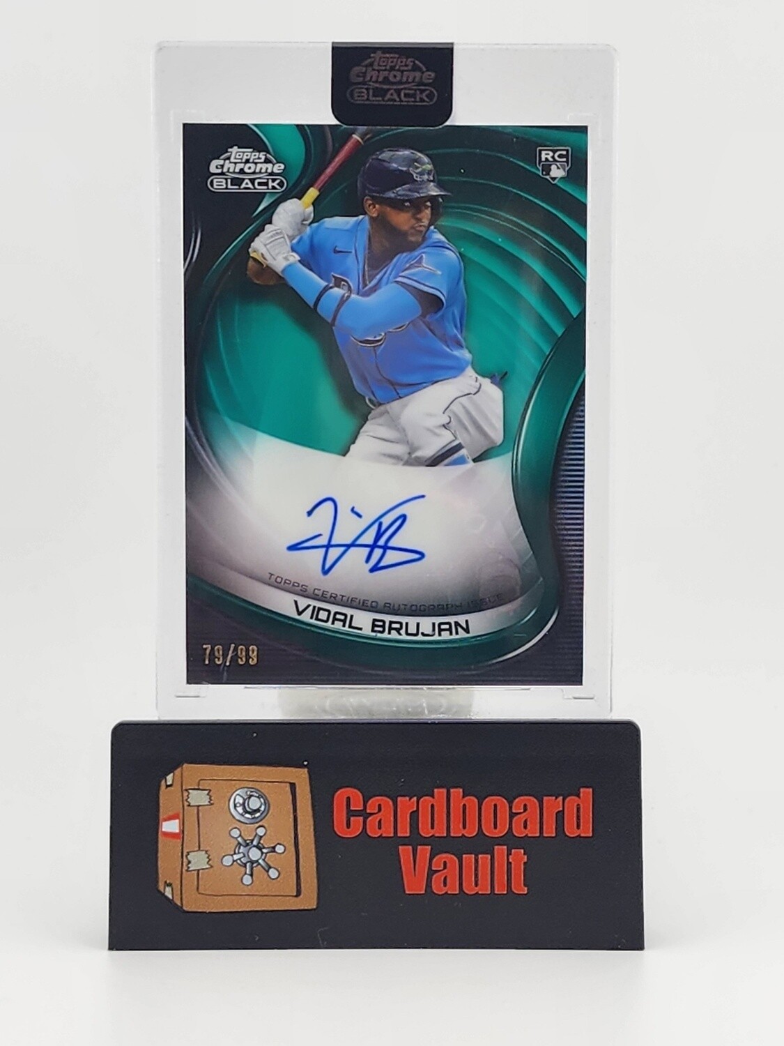 2022 Topps Chrome Black Vidal Brujan Autograph #CBA-VB Green Refractor 79/99