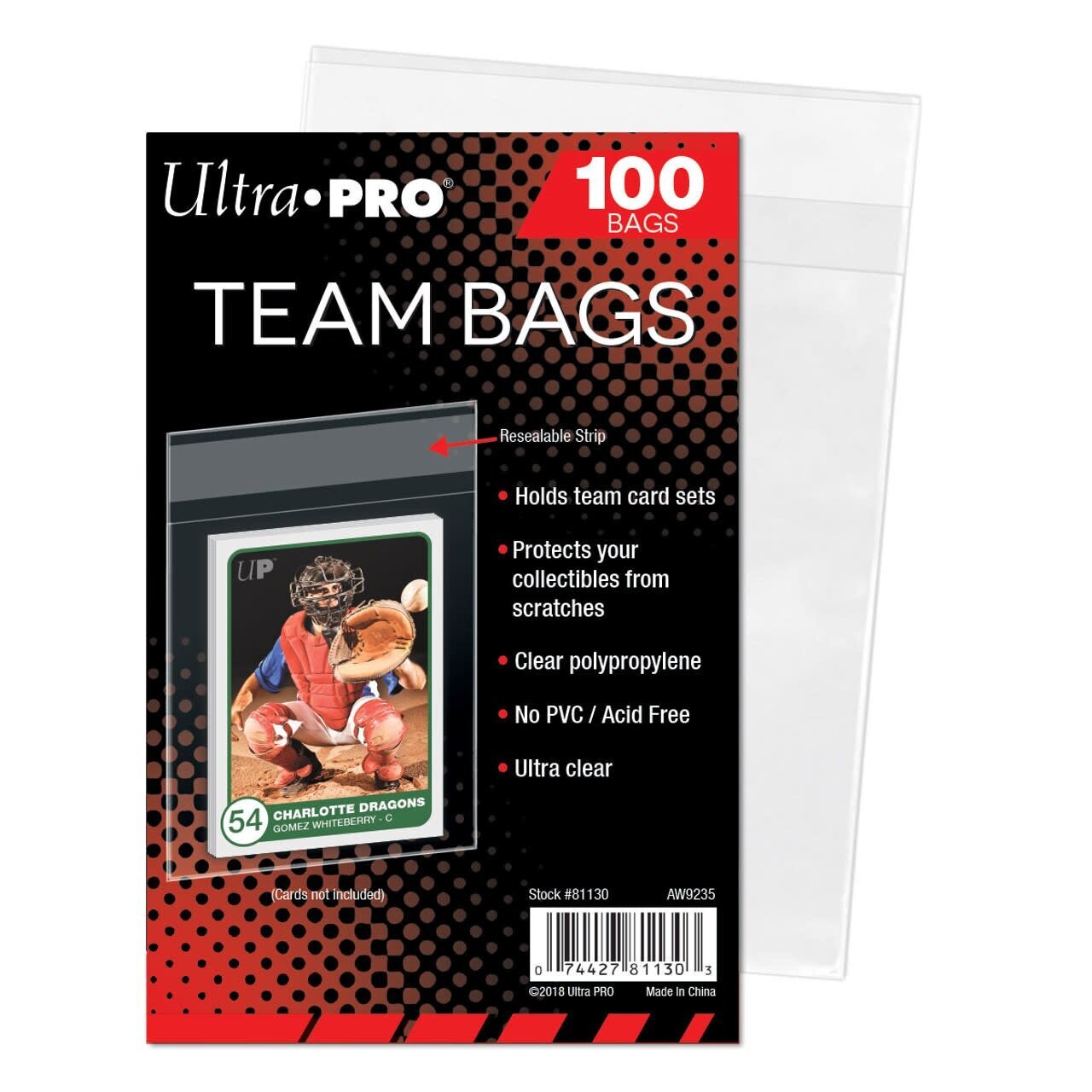 Ultra Pro Team Bags Sleeves 100 Pack